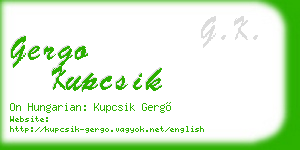 gergo kupcsik business card